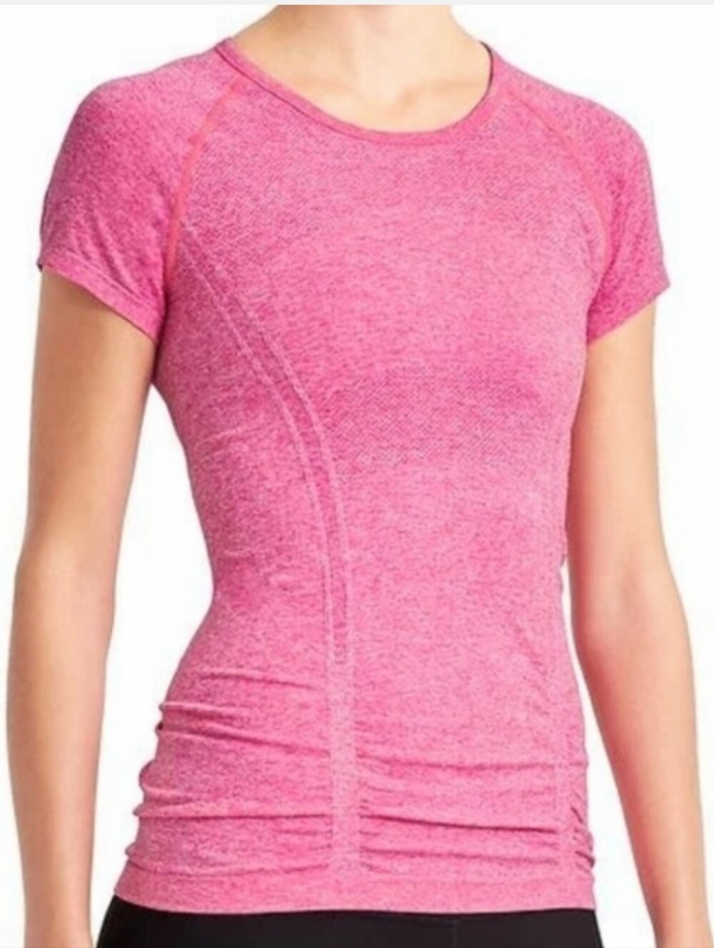 Athleta Pink Fastest Track Seamless Athletic Ruched Nylon Stretch Tee XS